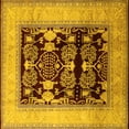thumbnail image 1 of Ahgly Company Indoor Square Oriental Yellow Industrial Area Rugs, 7' Square, 1 of 4
