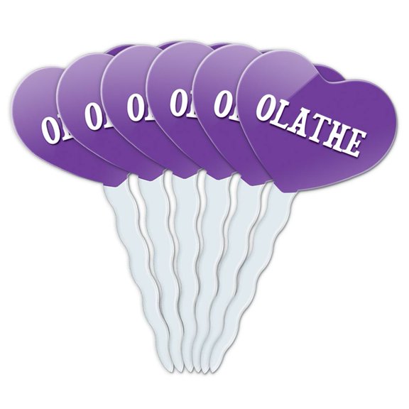 Olathe Heart Love Cupcake Picks Toppers - Set of 6