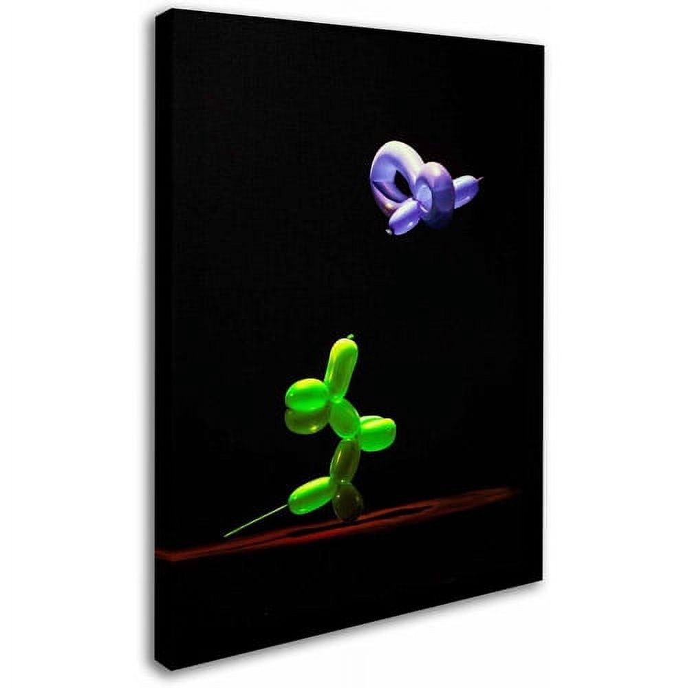 Trademark Fine Art "Balloon Puppy and Hummingbird" Canvas Art by Roderick Stevens