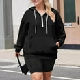 thumbnail image 2 of Horkkom Quarter Zip Pullover Women Plus Size Drawstring Hoodies Solid Color Oversized Sweatshirts with Pocket XXL, 2 of 5