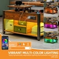 thumbnail image 5 of Craftian 4-in-1 Lift Top Coffee Table with RGB Light, Storage, Power Outlets, Dual Tops, Brown, 5 of 10