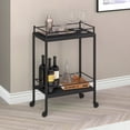 thumbnail image 2 of Evelyn&Zoe Barnes 23.5" Wide Rectangular Bar Cart, Antiqued Gray Oak, 2 of 5