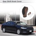 thumbnail image 2 of Cubierta de pomo de palanca de cambios Unique Bargains para Ford Fusion, protector de palanca de cambios antideslizante de cuero sintético, 1 Pc fibra de carbono marrón negro, 2 of 6