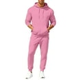 thumbnail image 2 of Hogleaql Sweat Suits for Men 2 Piece Hoodie and Sweatpants Solid Color Fleece Pullover Hoodies Jogging Athletic Pant Set Sweat Fall Winter Suit with Pockets Pink M, 2 of 6