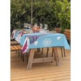 thumbnail image 2 of Outdoor Tablecloth with Umbrella Hole and Zipper, Christmas Blue Rectangle Table Cloth 52x70 Inch Waterproof Tablecloth, Cute Gnomes Xmas Winter Snowflakes Picnic Table Cover for Patio Camping, 2 of 7