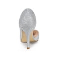 thumbnail image 2 of BLISSFUL STEP Glitter Pointed Toe Stiletto Heels Pumps for Women Silver 9, 2 of 7