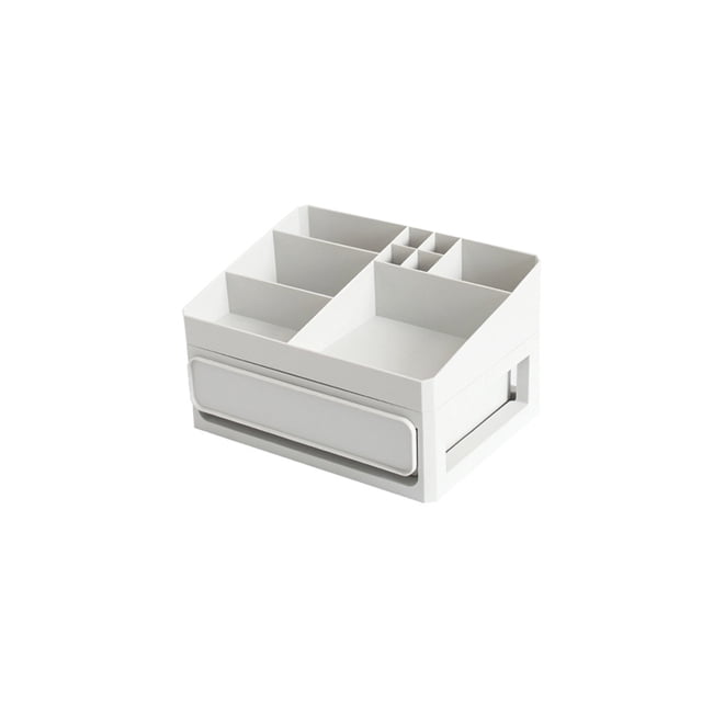 Vogacara Estuche desmontable Caja de almacenamiento de maquillaje Rejilla Exhibición de joyas Cosméticos Cajón Misceláneas Lápices labiales Titular Bolsas de maquillaje Gris claro Vogacara CE015457-03
