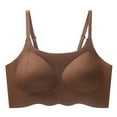 thumbnail image 4 of Arlun,Plus Size Wireless Comfortable Bras Seamless Liftting Breathable Bralette Bralettes Soft Support Large Chest Small Half Fixed Cup Breathable Bra for Everyday Wear Coffee M, 4 of 5