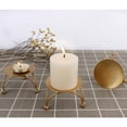 thumbnail image 4 of Portavelas, juego de 3 portavelas de pilar de hierro, portavelas decorativos de placa de hierro dorado de 2,7 pulgadas de diámetro, se adapta a velas LED y de cera, portavelas de base de mesa, boda Ormromra HMHZ288, 4 of 7