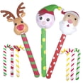 thumbnail image 2 of Juguetes inflables navideños Lindo dibujo animado Elk Santa Claus Muñeco de nieve Patrón Niños Favor Regalos navideños Globo de mano Palo, 2 of 5