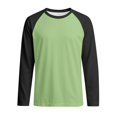 thumbnail image 5 of WTOBBY Men's Round Neck Color Block Raglan Long Sleeve T-Shirt Top Contrast Casual Shirt for Everyday Wear and Stylish Outfits,Light Green L, 5 of 6