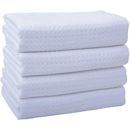 

Microfiber Kitchen Towels Waffle Weave Kitchen Dish Towels Super Absorbent Soft Fast Drying Dish Cloths Reusable Cleaning Cloths Kitchen Hand Towels Tea Towels 4Pack White 16 Inch X 24 Inch