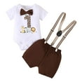 thumbnail image 3 of JCCXIN Baby Boys 1st Birthday Clothing Outfit Sets Jumpsuit+Overalls Soft Baby Set 1 Year Tops Pants Two Piece Cozy Clothes Sets, 3 of 3