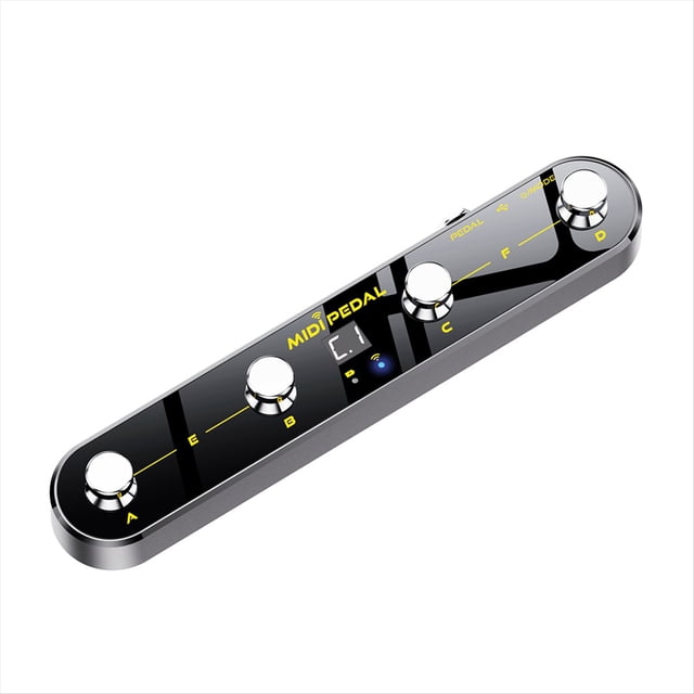 Pedal de Control MIDI Inalámbrico con Cambio de Modo de Sonido y Cuatro Pasos para Guitarra Eléctrica.