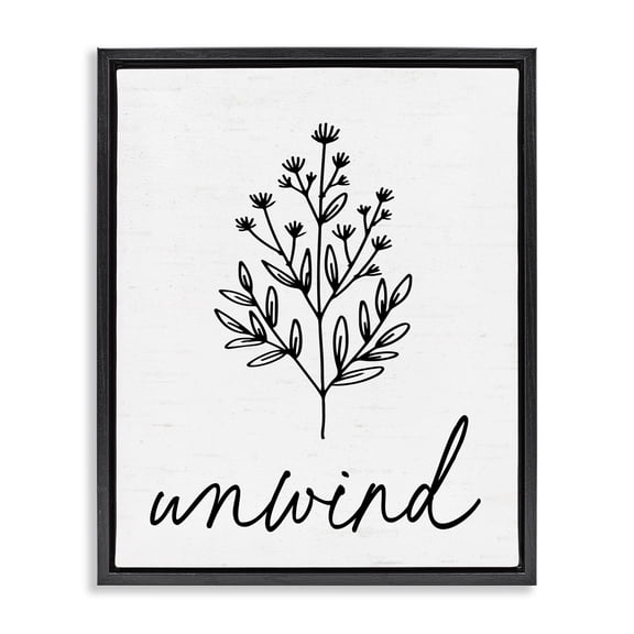 Bathroom Herb Unwind Black Framed Floater Canvas Wall Art, design by Lettered and Lined