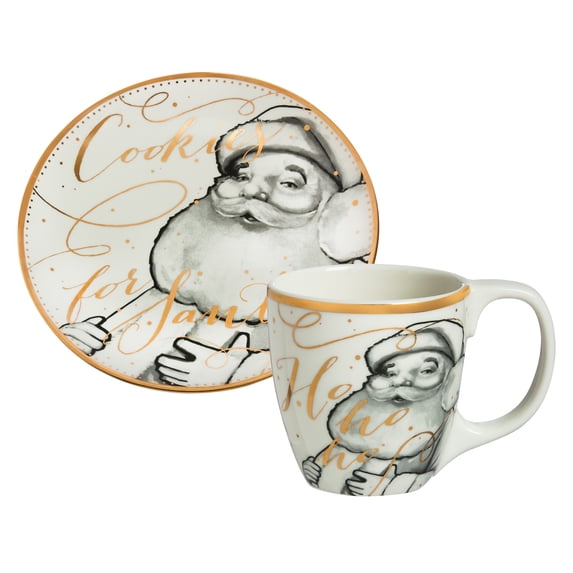 Cypress Home White and Gold Cookies for Santa Gift Set