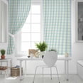 thumbnail image 5 of Fsddascl Blue Green Blackout Curtains for Bedroom/Living Room, Thermal Insulated Kitchen Curtains, Grid Checkered Plaid Gingham Lattice Trellis Grommet Darkening Window Treatment Drapes 52"x63"x2, 5 of 6