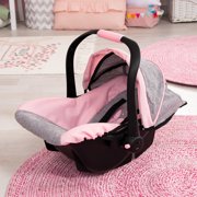 Bayer: Car Seat Easy Go for Neo Vario Pram with Cover, Doll Accessories, Pink, Grey with Butterfly,Grey/pink