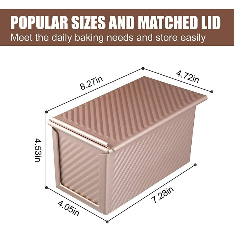 1pc 8.2-inch Christmas Bread Loaf Pan With Lid, Corrugated Toast