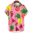 thumbnail image 4 of Xysaqa Button Shirts Workout Shirts for Men Hawaiian Shirt Men Big & Tall Funny Pineapple Print Shirts Merns Casual Short Sleeve Button Up T-Shirt Summer Party Beach Tshirt S-5Xl Mens Summer Shirts On, 4 of 4