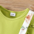 thumbnail image 3 of PatPat Ribbed Floral Baby Romper Dress Long Sleeve,Long Sleeve Bodysuits Infant Jumpsuit Clothes,0-18month, 3 of 6