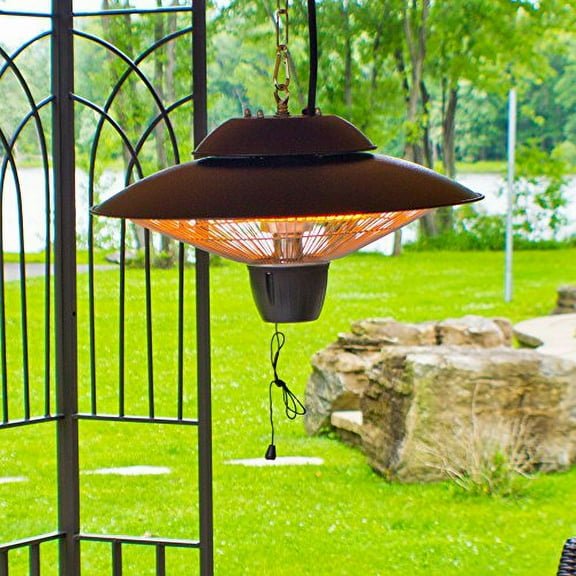Indoor/Outdoor Ceiling Electric Patio Heater, Black