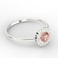 thumbnail image 2 of Beautiful Boho & hippie 1.10 Carat Round Cut Antique Morganite And Diamond Moissanite Engagement Ring, Floral Halo Wedding Ring in 10k Solid White Gold, Bridal Rings, Gift For Her, Promise Ring, 2 of 3