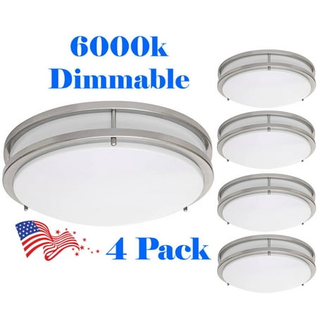 - iLett Pay 3 units and get 1 FREE (TOTAL 4 PACK) LED 15 Watts Flush Mount Fixture Ceiling Light, 12 inches, 6000K (Cool White), ETL, 120V, Dimmable