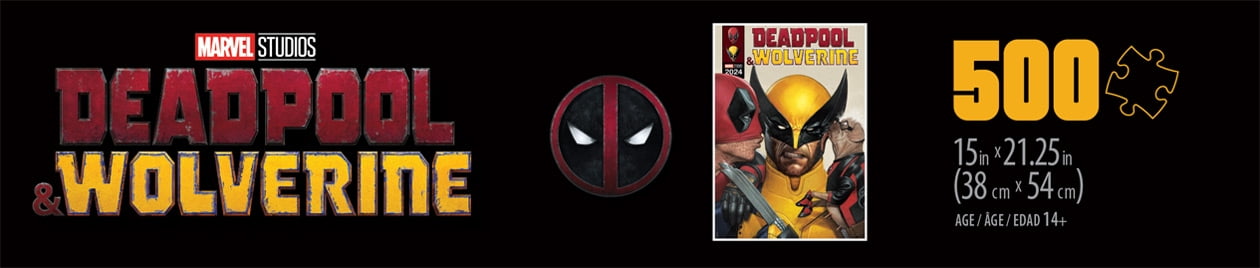 Buffalo Games Entertainment Marvel's Deadpool Comic Book 500-Piece Interlocking Jigsaw Puzzle for Adults Ages 14 and Older
