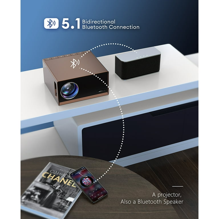 XIDU 550 ANSI HD 1080P 5G WiFi & Bluetooth Projector, 4K
