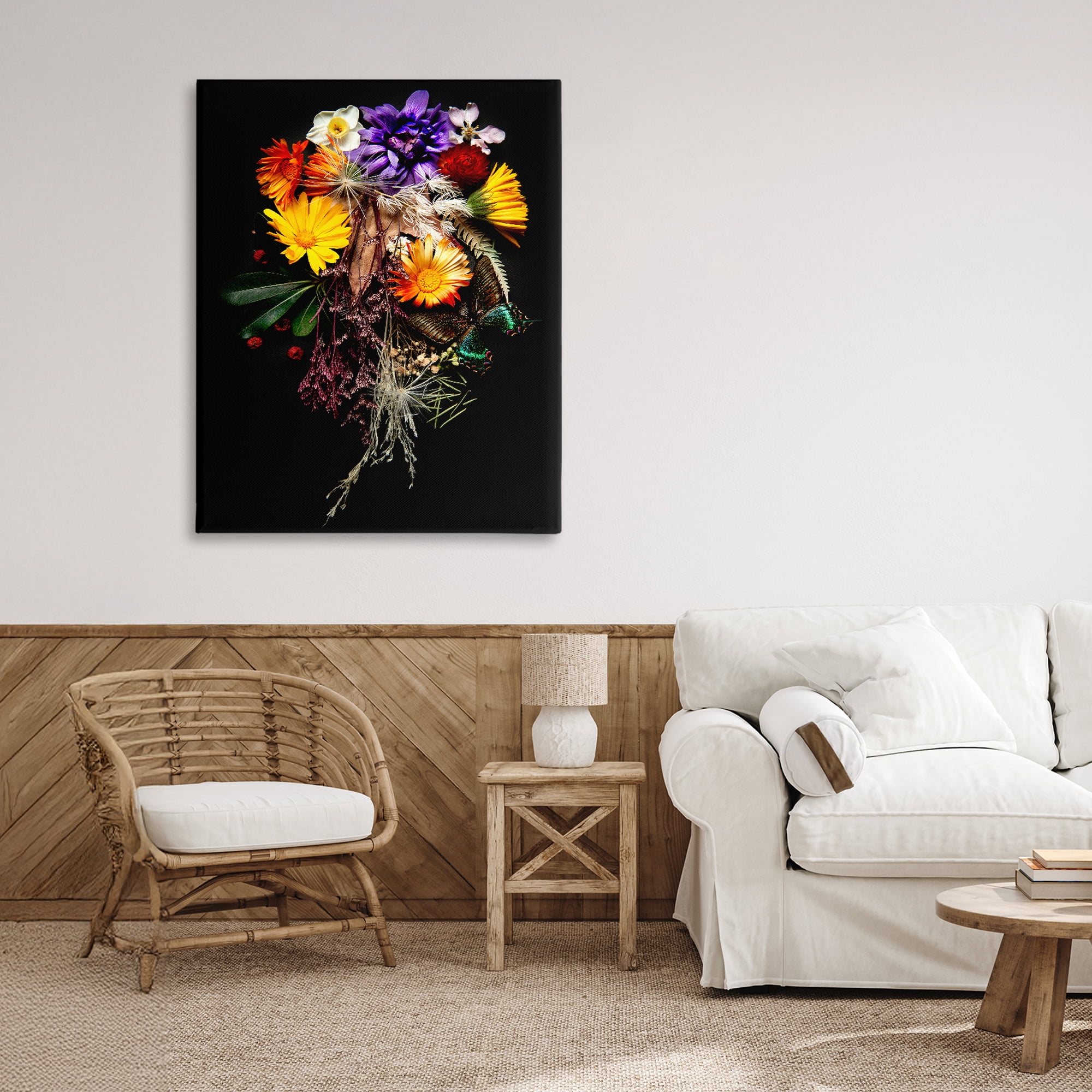 Stupell Industries Butterfly Adorned Arrangement Canvas Wall Art, design by Carl Kravats