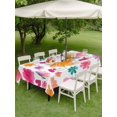 thumbnail image 4 of Outdoor Tablecloth with Umbrella Hole for Patio/Picnic/Party/Camping, Pink Flowers Waterproof Table Cloth Rectangle Table Cover Washable, Spring Watercolor Love Heart Floral (60"x 102"), 4 of 9