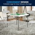 thumbnail image 4 of Flash Furniture Silas 34.5" Square Folding Card Table with Felt Surface and Cup Holders, White/Green, 4 of 15
