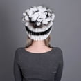 thumbnail image 4 of Bonnet à Fourrure de Couleur Contrastante pour Femmes Hiver avec Patchwork, 4 of 4