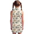 thumbnail image 6 of Gunia Girls Tennis Dress Golf Outfit 1/4 Zip Quick Dry Floral Style Sleeveless Zip Front Neckline A Line Dress Playful Patterned Daywear Elegant Sundress White Dress For Girls 4-15 Years, 6 of 6