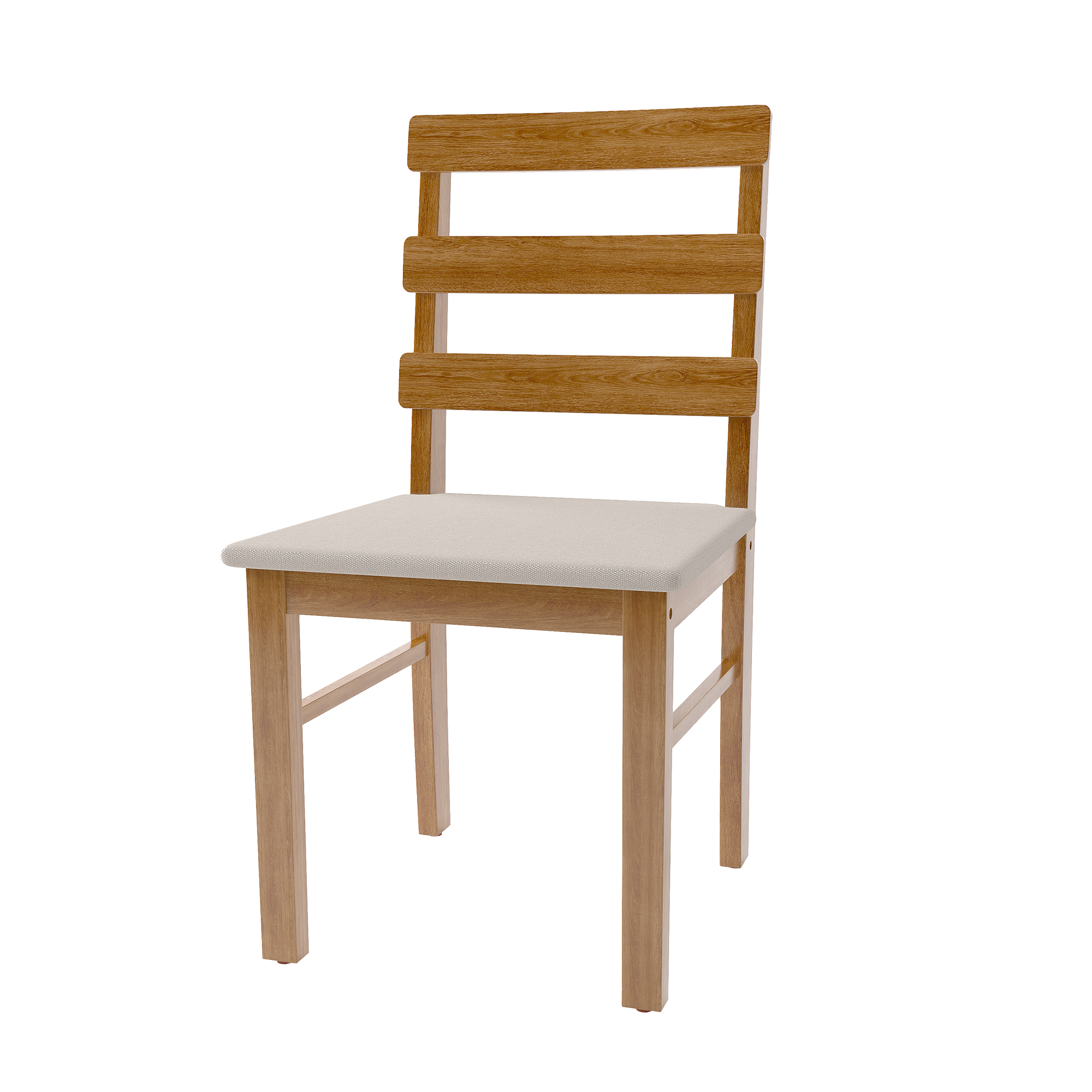 MOONMISS Linen Upholstered Solid Wood Three Horizontal Back Dining Chair(set of 2) for Dining Room,Kitchen-Wood
