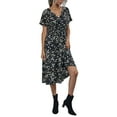 thumbnail image 3 of Txlixc Vestido de Verano para Mujer, Estampado Floral Cuello en V Manga Corta Falda Casual de Cintura Delgada para Damas, 9 Colores Txlixc  Estilo de ocio, 3 of 7