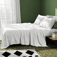 thumbnail image 6 of CH 4-Piece Queen Size Sheet Set – Soft Microfiber Bedding with 14'' Deep Pockets, Lightweight & Fade Resistant, Pearl White, 6 of 7