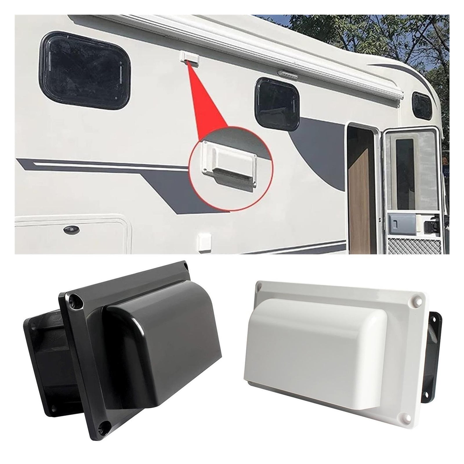 Caravan Accessories 12V Range Hood Exhaust Fan Black And White Vent Quick Exhaust Oil Suction Kitchen Vent For Motorhome ,Rv Camper Accessories