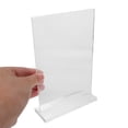 thumbnail image 2 of 2pcs Acrylic Sign Holder Desktop Display Stand Tabletop Sign Holder Vertical Sign Holder, 2 of 8