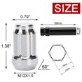 20PCS 1.38 inch Wheel Lug Nuts Chrome, 12mmx1.5 Spline Acorn Lug Nuts