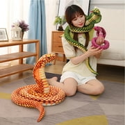Realistic Snake Plush, 31.5 Inch Lifelike Cobra Stuffed Animal, Flexible Poseable Reptile Toy, Soft Companion, Decorative Cushion for Home Decor, Halloween Scary Prop Gift