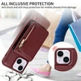 thumbnail image 5 of Dteck for iPhone 14 Plus Case with RFID Blocking Card Holder, iPhone 14 Plus Crossbody Wallet Case Shockproof Purse PU Leather Protective Back Cover,Winered, 5 of 9