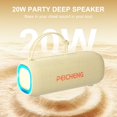 thumbnail image 3 of Altavoz Bluetooth PEICHENG Portátil Inalámbrico Resistente al Agua Beige, 3 of 7