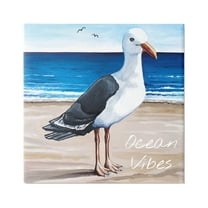 Stupell Industries Ocean Vibes Coastal Seagull Beach Graphic Art Gallery Wrapped Canvas Print Wall Art, Design by Elizabeth Tyndall