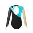 thumbnail image 5 of Aislor Kids Girls Mesh Long Sleeve Shiny Rhinestone Athletic Gymnastic Leotard Bodysuit Dancewear Size 6-16 Turquoise 10, 5 of 7