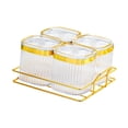thumbnail image 4 of Tarro para condimentos, bandeja para frutos secos, ahorra espacio, tarro para condimentos para comer Blanco 4 cuadrados, 4 of 9