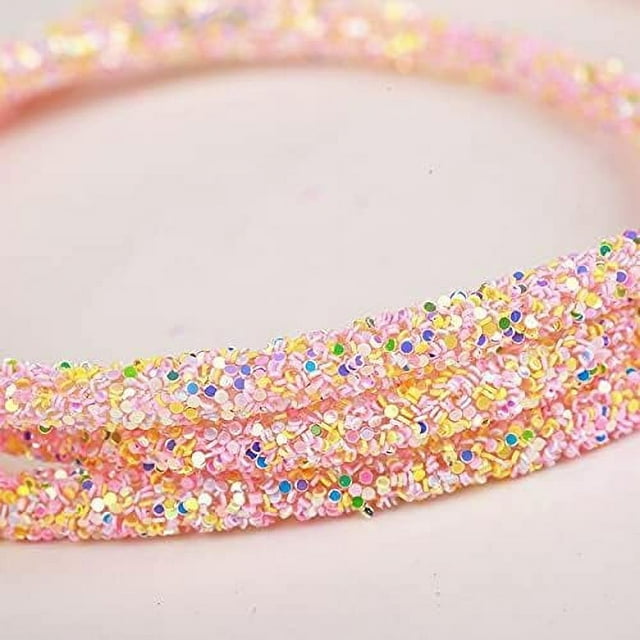 HUGFEGWE 5 Yards 6mm Corde à Sequins Strass Tube Corde Résine Garnitures Strass PVC Corde Robe de Mariée Costume Applique Accessoire Bijoux Artisanat Nœuds Sacs Boucles d'Oreilles Fait Main