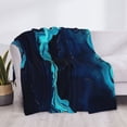 thumbnail image 3 of Uemuo Blue Marble And Gold Printed Throw Blanket for Couch, Fluffy Fuzzy Blankets for Bed, Sofa, Cozy Flannel Faux Fur Blanket-60"x50", 3 of 6