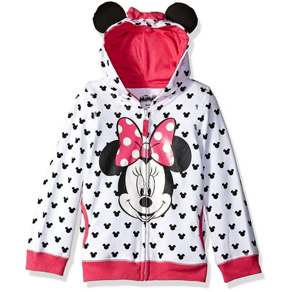 Disney Girls' Minnie Hoodie with Bow and Ears- Toddler, Little and Big Girl Sizes 18M-16